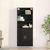 vidaXL Highboard &Mu;&alpha;ύ&rho;&eta; &Omicron;&xi;&upsilon;ά 69,5 x 34 x 180 &epsilon;&kappa;. &Epsilon;&pi;&epsilon;&xi;&epsilon;&rho;&gamma;&alpha;&sigma;&mu;έ&nu;&omicron; &xi;ύ&lambda;&omicron;