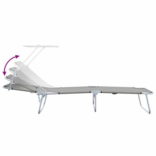 vidaXL Ξαπλώστρα 2-πρόσωπο 2 pcs Γκρι 58 x 188 x 77 εκ. ύφασμα