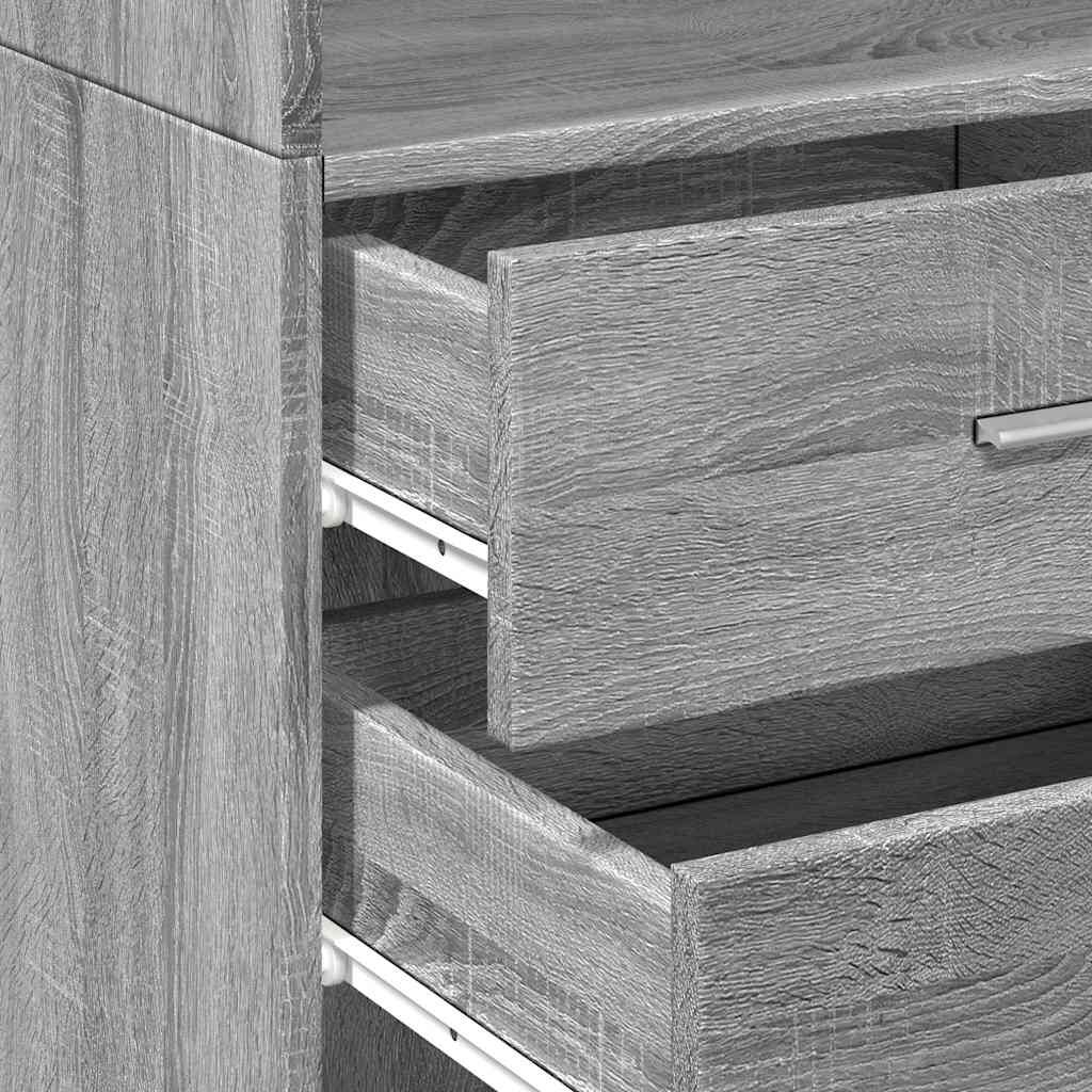 vidaXL Ντουλάπι Αποθήκευσης Στενό Δρυς 50x42,5x225 εκ. Επεξεργ. Ξύλο