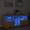 vidaXL Ντουλάπι με LED Sonoma Δρυς 162x37x67 εκ.