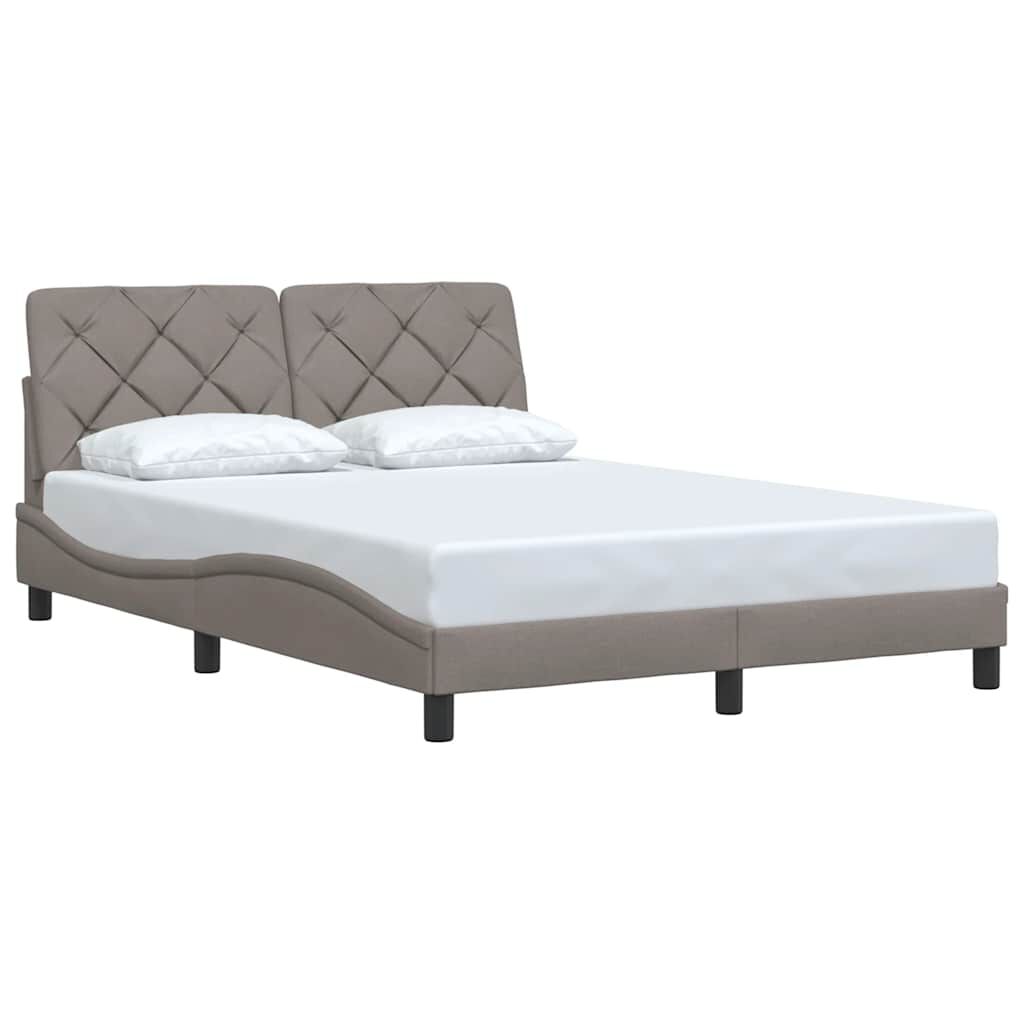 vidaXL Σκελετός Κρεβατιού Χωρίς Στρώμα Taupe 140x190 εκ. Υφασμάτινο