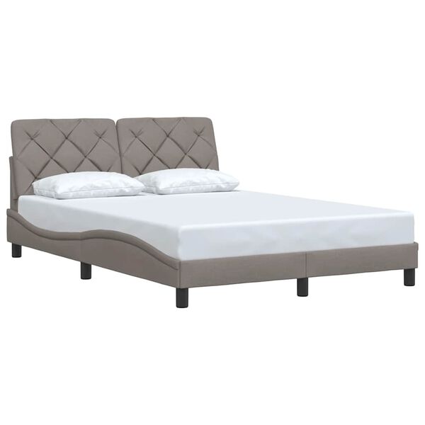 vidaXL Σκελετός Κρεβατιού Χωρίς Στρώμα Taupe 140x190 εκ. Υφασμάτινο
