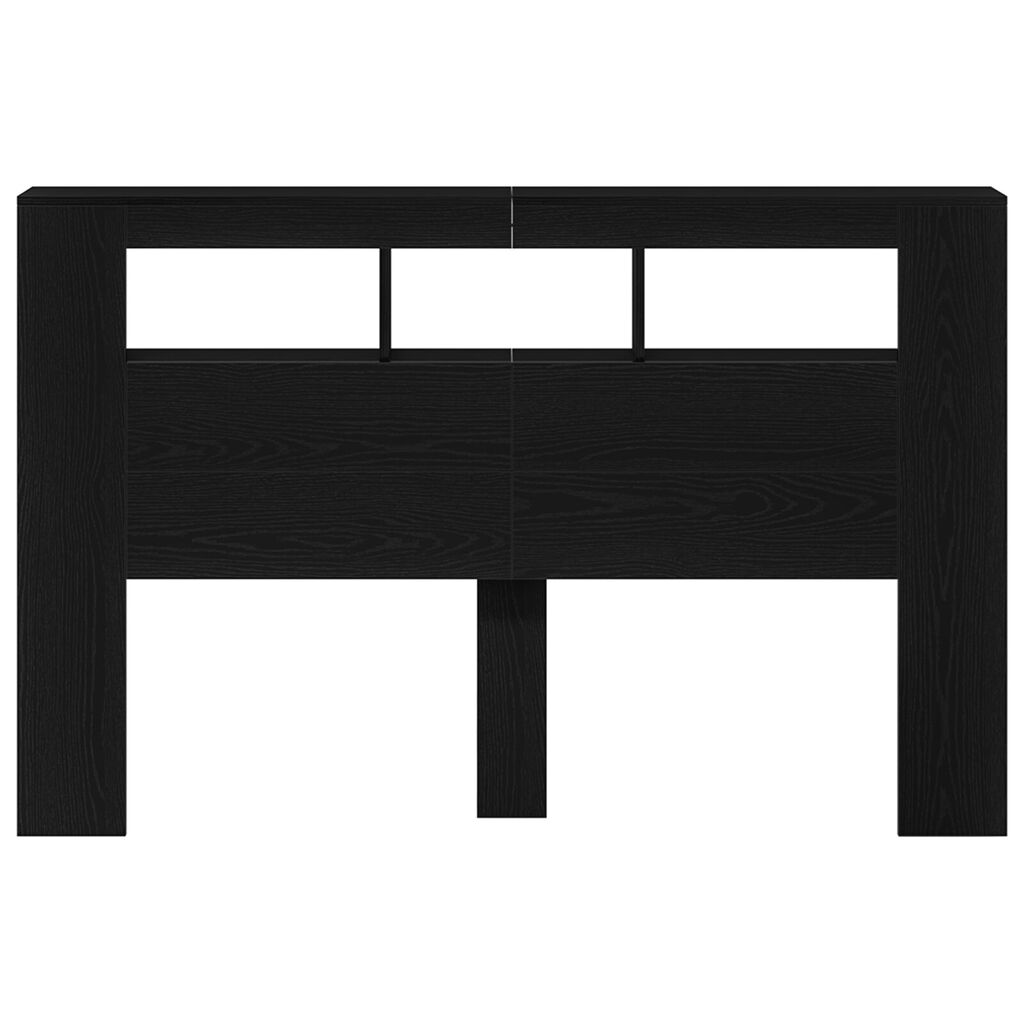 vidaXL LED Κεφαλάρι Μαύρη Δρυς 160x18,5x45 εκ Επεξεργασμένο Ξύλο