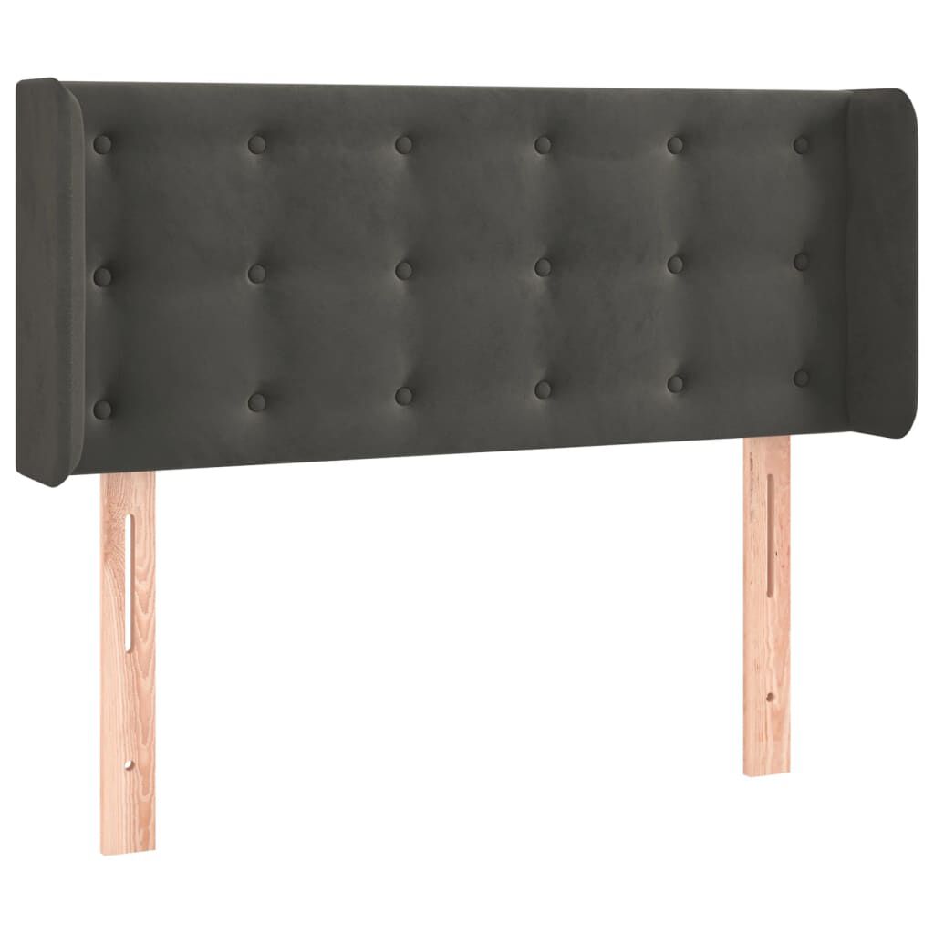 vidaXL Κεφαλάρι με Πτερύγια Σκούρο Γκρι 83x16x78/88 εκ. Βελούδινο