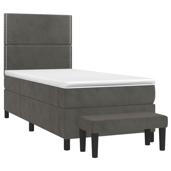 vidaXL &Kappa;&rho;&epsilon;&beta;ά&tau;&iota; Boxspring &mu;&epsilon; &Sigma;&tau;&rho;ώ&mu;&alpha; &Sigma;&kappa;&omicron;ύ&rho;&omicron; &Gamma;&kappa;&rho;&iota; 90x190 &epsilon;&kappa;. &Beta;&epsilon;&lambda;&omicron;ύ&delta;&iota;&nu;&omicron;