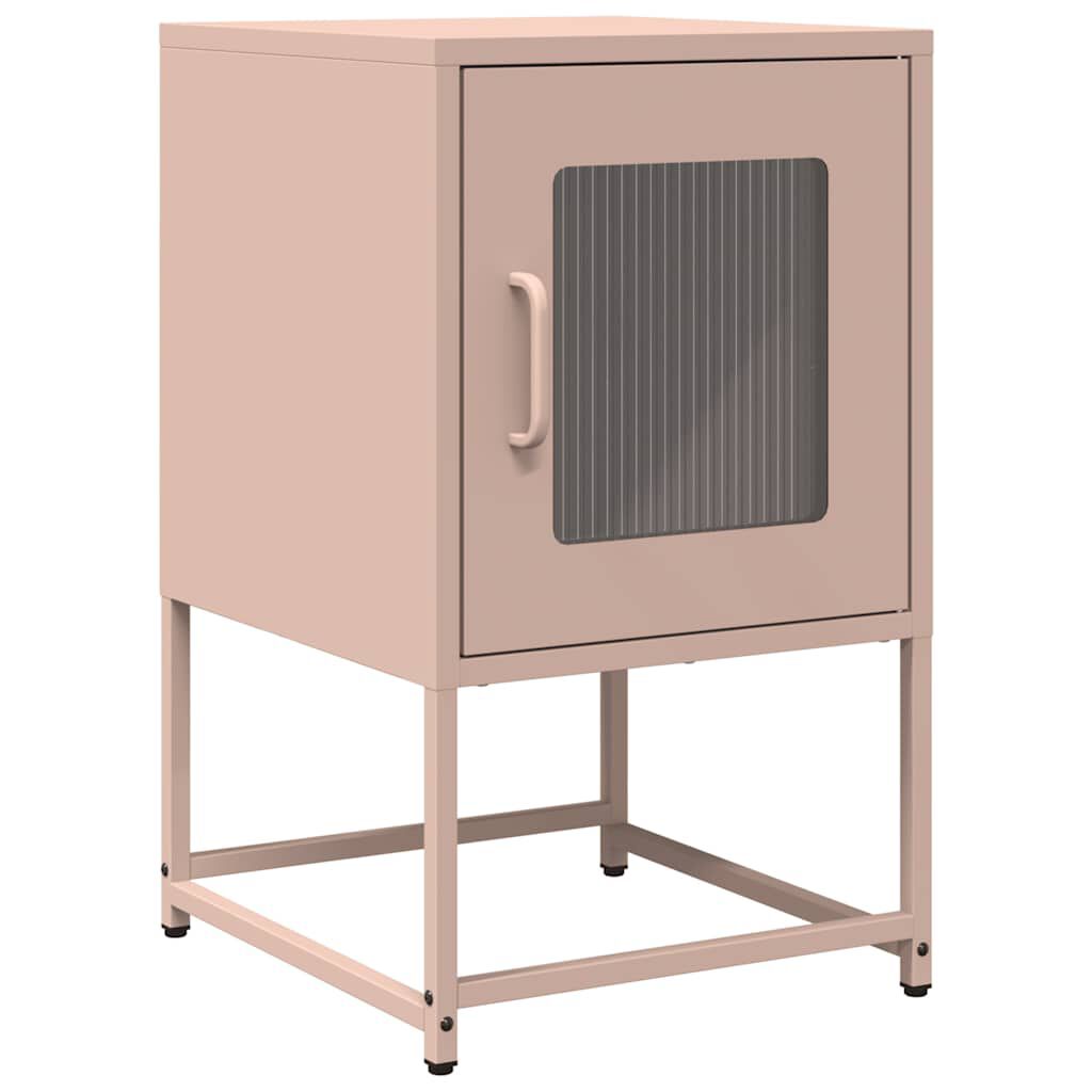 vidaXL Κομοδίνο ροζ 36x39x60,5 cm από χάλυβα ψυχρής έλασης