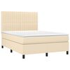 vidaXL &Kappa;&rho;&epsilon;&beta;ά&tau;&iota; Boxspring &mu;&epsilon; &Sigma;&tau;&rho;ώ&mu;&alpha; & LED &Kappa;&rho;&epsilon;&mu; 140x190 &epsilon;&kappa;. &Upsilon;&phi;&alpha;&sigma;&mu;ά&tau;&iota;&nu;&omicron;