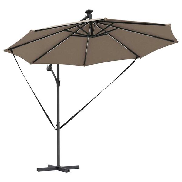 vidaXL Ομπρέλα Cantilever Banana Taupe 294 x 294 x 248 cm