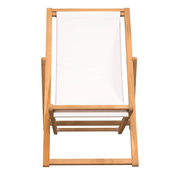 vidaXL Ξαπλώστρα Κρεμ 56 x 105 x 96 εκ. από Ξύλο Teak