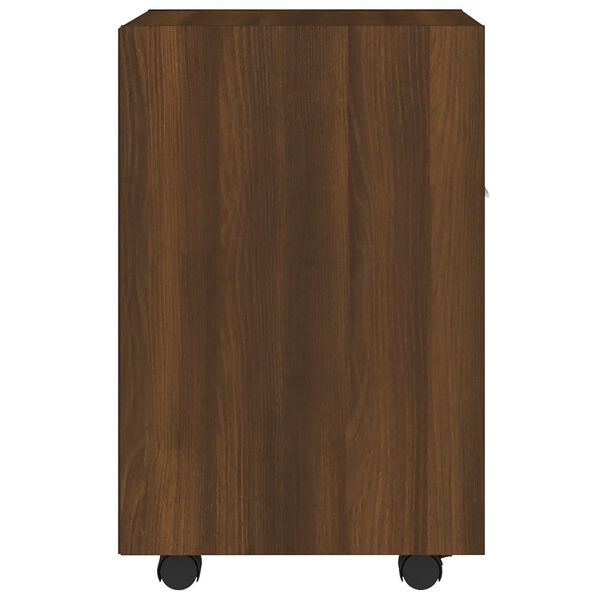 vidaXL Ντουλάπι με Ροδάκια Καφέ Δρυς 33x38x60 εκ. Επεξεργασμένο ξύλο