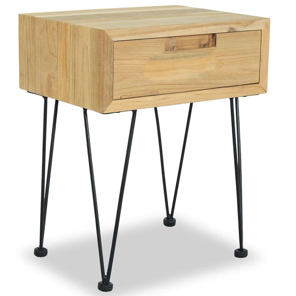 vidaXL Κομοδίνα 2 τεμ. 40 x 30 x 50 εκ. από Μασίφ Ξύλο Teak
