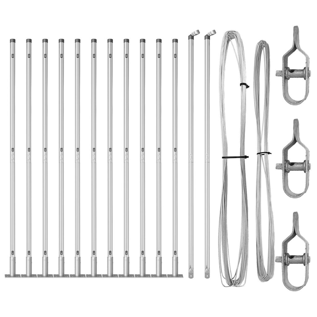 vidaXL Posts φράχτη με βάσεις 13 τεμ Ø32mm 78,5cm Γαλβανισμένο Ατσάλι