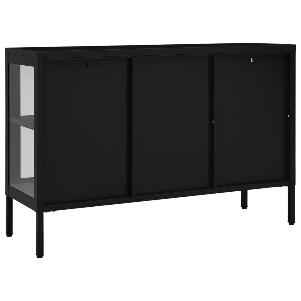 vidaXL Μπουφές Μαύρος 105 x 35 x 70 εκ. από Ατσάλι και Γυαλί