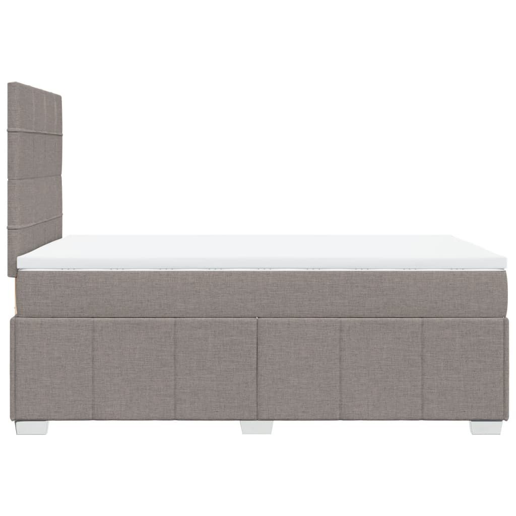vidaXL Κρεβάτι Boxspring με Στρώμα Taupe 120x190 εκ. Υφασμάτινο