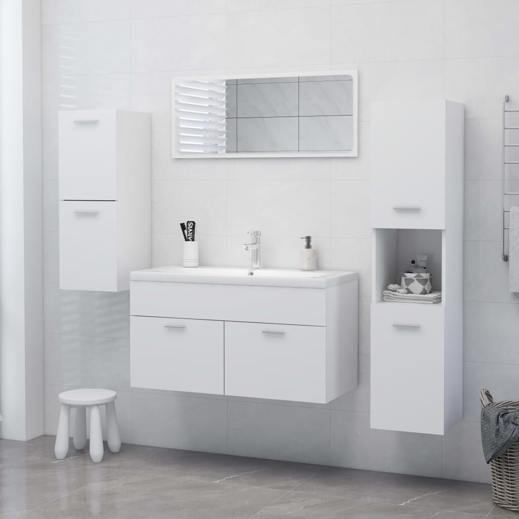vidaXL Ντουλάπι Μπάνιου Λευκό 30 x 30 x 80 εκ. από Επεξ. Ξύλο