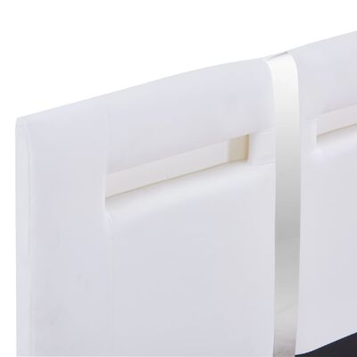 vidaXL Πλαίσιο Κρεβατιού με LED Λευκό 90x200 εκ. από Συνθετικό Δέρμα