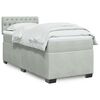 vidaXL Κρεβάτι Boxspring με Στρώμα Ανοιχτό Γκρι 90x200 εκ. Βελούδινο