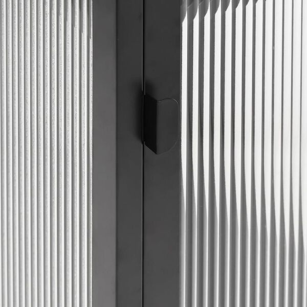 vidaXL Μπουφές Μαύρος 40 x 35 x 105 εκ. από Γυαλί και Ατσάλι