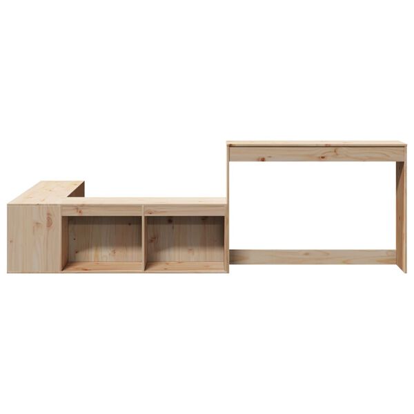vidaXL Κομοδίνο με Γραφείο 232x122x75 εκ. από Μασίφ Ξύλο Πεύκου