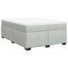 vidaXL Κρεβάτι Boxspring με Στρώμα Ανοιχτό Γκρι 140x200 εκ. Βελούδινο