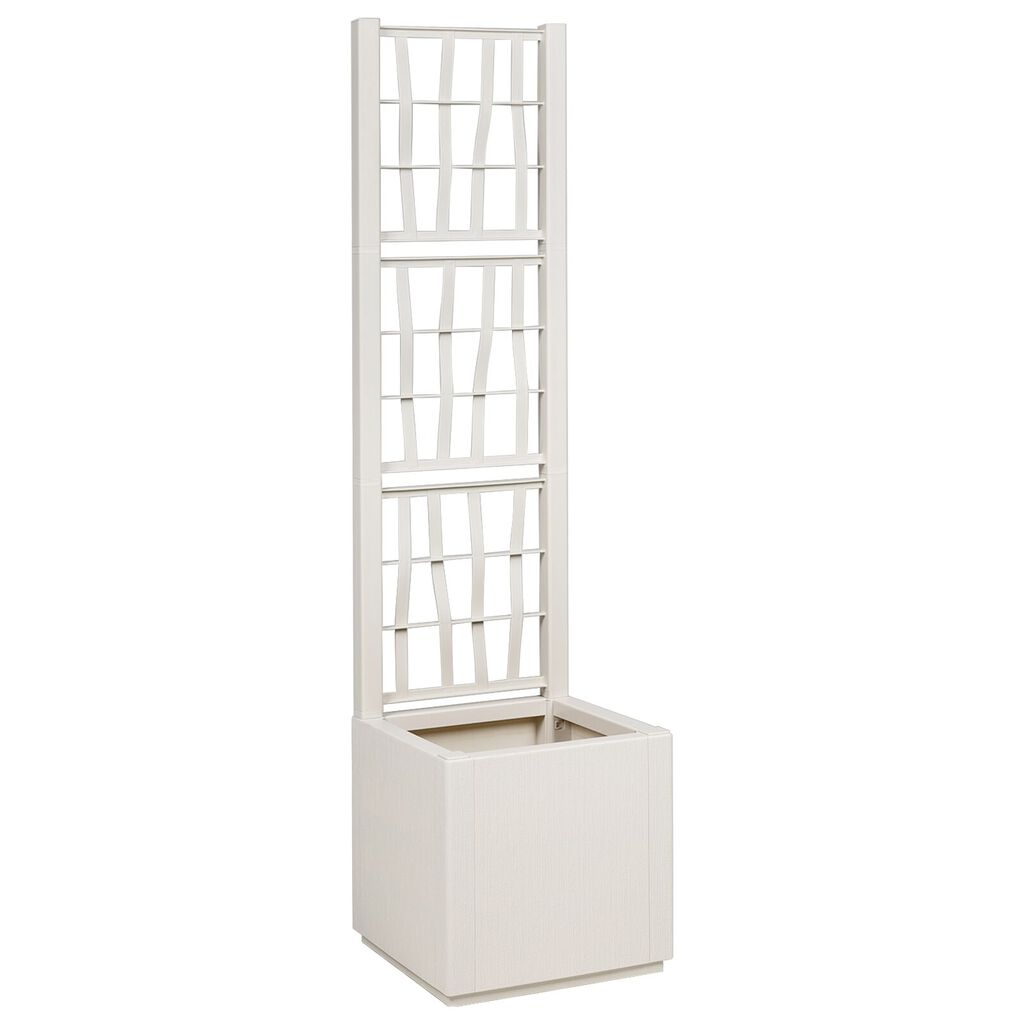 vidaXL Κήπος Γλάστρα με Πλέγμα Λευκό 36x36x140 εκ PP