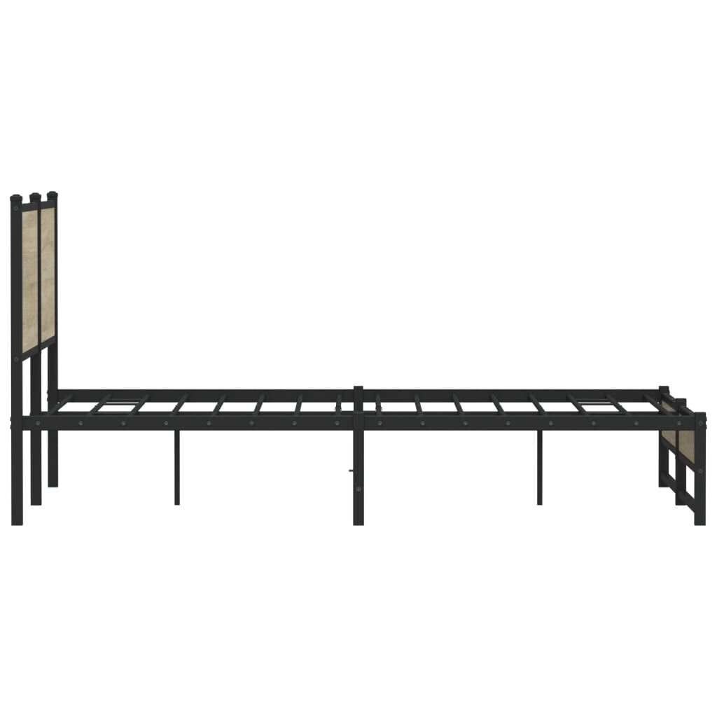 vidaXL Σκελετός Κρεβ. Χωρίς Στρώμα Sonoma Δρυς 140x200 εκ. Μεταλλικό