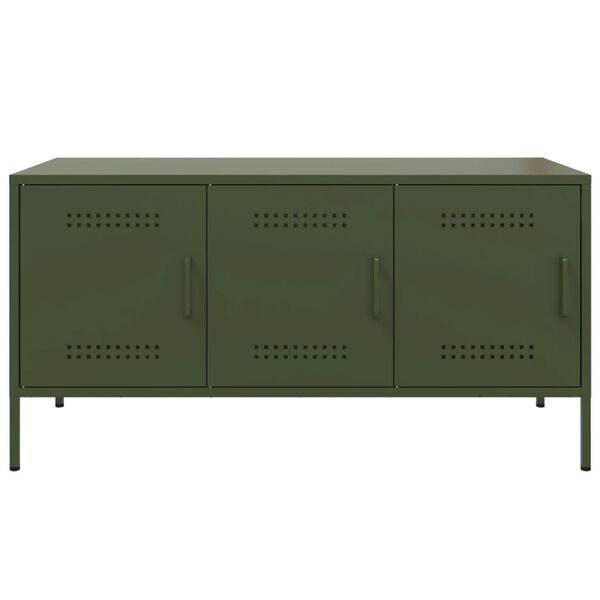 vidaXL Έπιπλο Τηλεόρασης Πράσινο Λαδί 100,5x39x50,5 εκ. από Ατσάλι