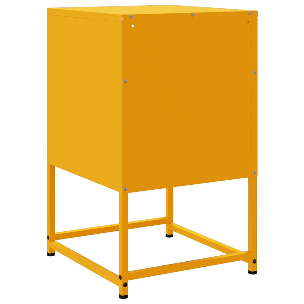 vidaXL Κομοδίνο Μουσταρδί 36x39x60,5 εκ. από Χάλυβα