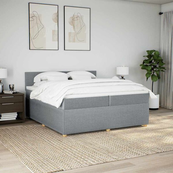vidaXL &Kappa;&rho;&epsilon;&beta;ά&tau;&iota; Boxspring &mu;&epsilon; &Sigma;&tau;&rho;ώ&mu;&alpha; &Alpha;&nu;&omicron;&iota;&chi;&tau;ό &Gamma;&kappa;&rho;&iota; 200x200 &epsilon;&kappa;. &Upsilon;&phi;&alpha;&sigma;&mu;ά&tau;&iota;&nu;&omicron;