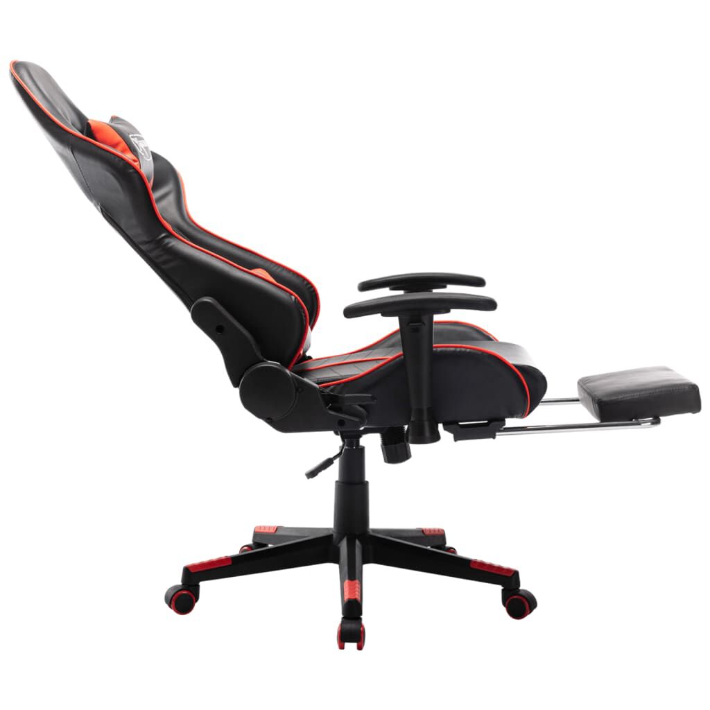 vidaXL Καρέκλα Gaming με Υποπόδιο Μαύρο / Κόκκινο από Συνθετικό Δέρμα