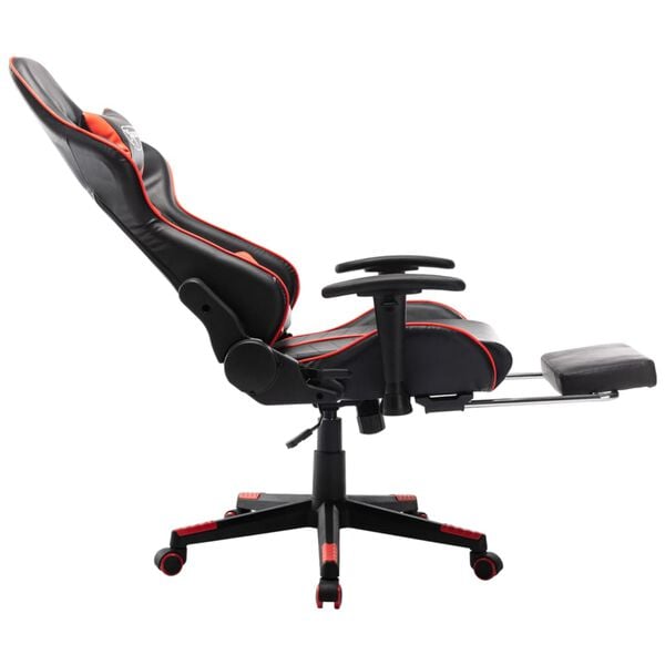 vidaXL Καρέκλα Gaming με Υποπόδιο Μαύρο / Κόκκινο από Συνθετικό Δέρμα