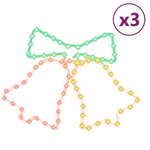 vidaXL Χριστουγεννιάτικες Φιγούρες Καμπάνες 3 τεμ. με 72 LED 50x56 εκ.