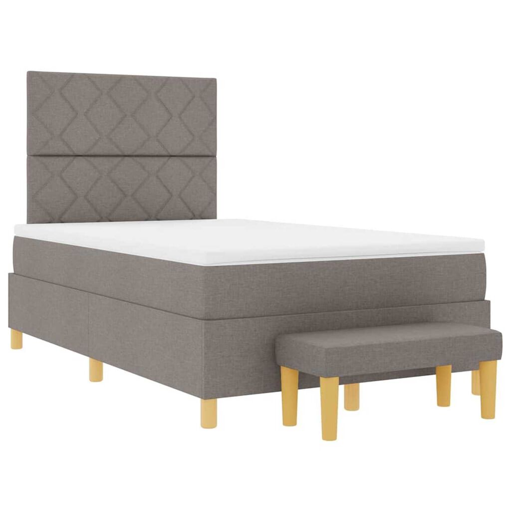 vidaXL Κρεβάτι με ελατήρια με στρώμα Taupe 120 x 190 cm ύφασμα