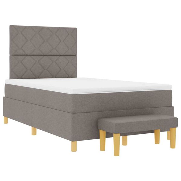 vidaXL Κρεβάτι με ελατήρια με στρώμα Taupe 120 x 190 cm ύφασμα