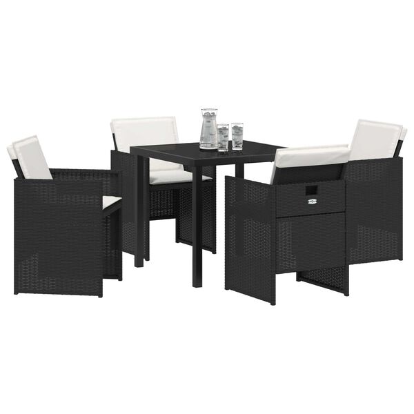 vidaXL Σέτ φαγητού για κήπο με μαξιλάρι 5 pcs Μπεζ Πολυ ράταν