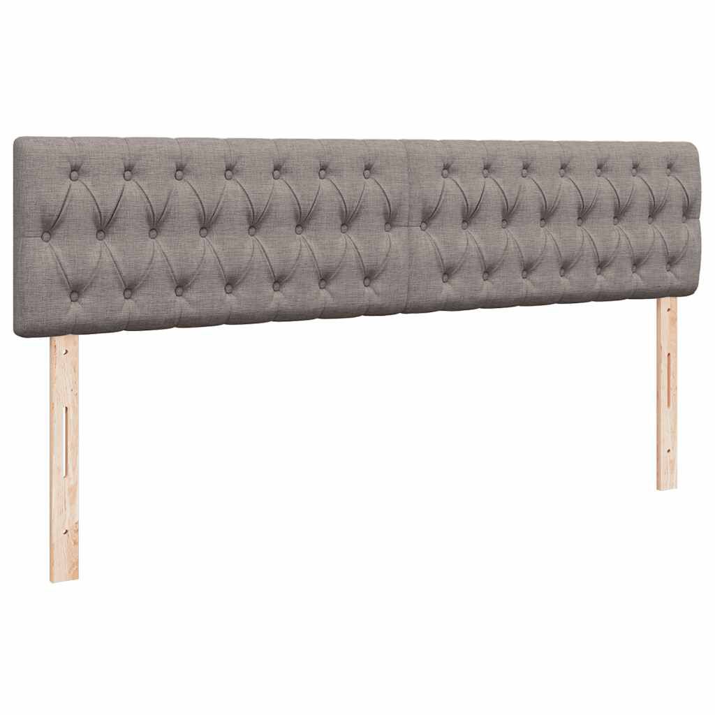 vidaXL Οθωμανικό κρεβάτι με στρώματα Taupe 200x200cm ύφασμα