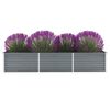 vidaXL Ζαρντινιέρα Υπερυψωμένη Γκρι 240x80x45 εκ. Γαλβανισμ. Χάλυβας