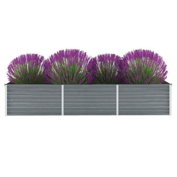 vidaXL Ζαρντινιέρα Υπερυψωμένη Γκρι 240x80x45 εκ. Γαλβανισμ. Χάλυβας