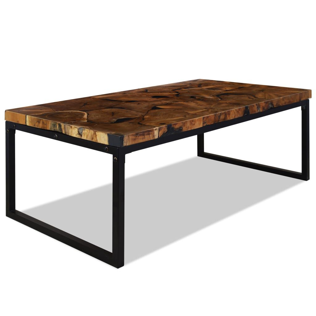 vidaXL Τραπεζάκι Σαλονιού 110 x 60 x 40 εκ. από Ξύλο Teak και Ρητίνη