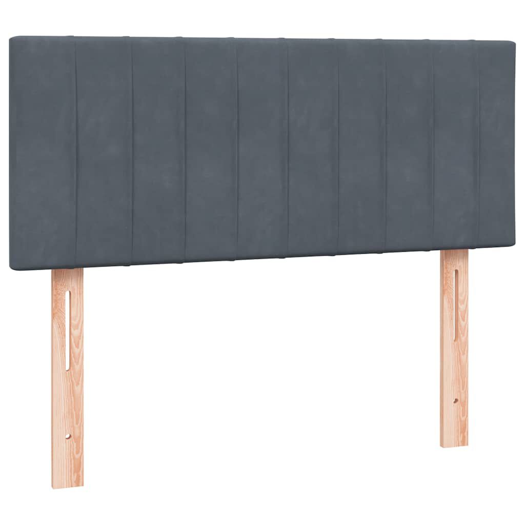 vidaXL Κρεβάτι Boxspring με Στρώμα Σκούρο Γκρι 120x210 εκ. Βελούδινο