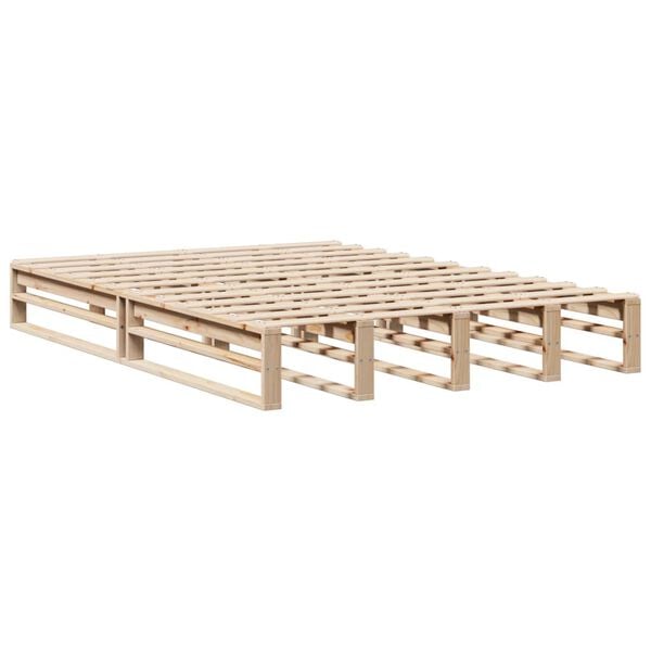 vidaXL Σκελετός Κρεβατιού Χωρίς Στρώμα 140x200 εκ Μασίφ Ξύλο Πεύκου
