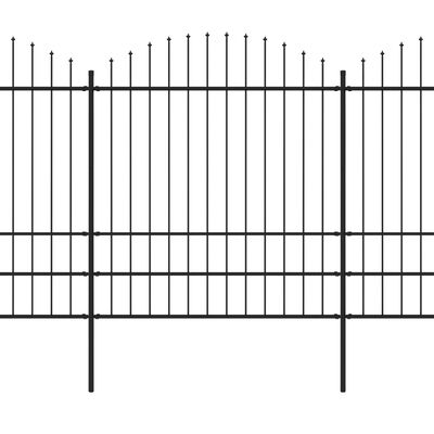 vidaXL Κάγκελα Περίφραξης με Λόγχες Μαύρα (1,75-2) x 1,7 μ. Ατσάλινα
