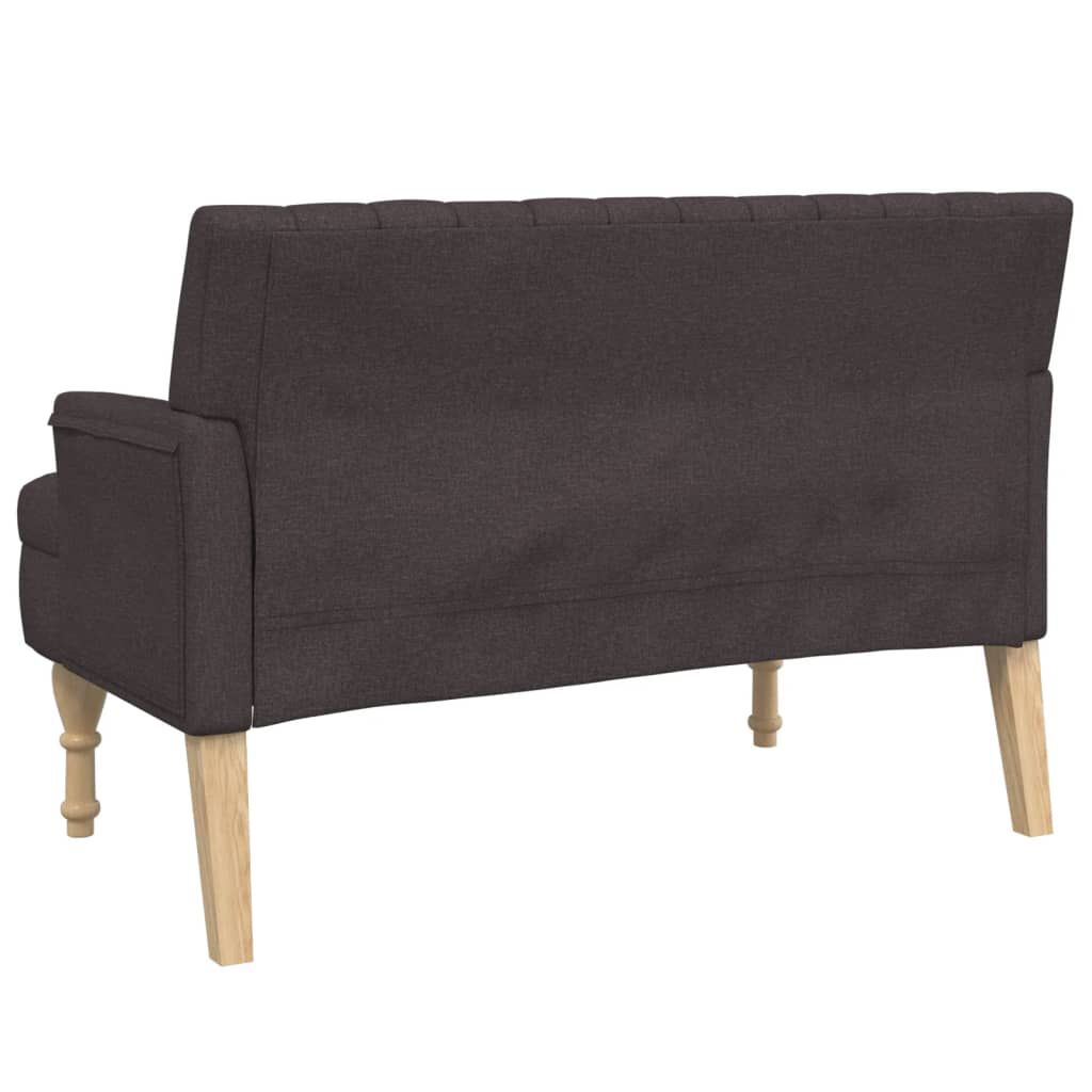 vidaXL Παγκάκι Σκούρο Καφέ 113x64,5x75,5 εκ. Υφασμάτινο με Μαξιλάρια