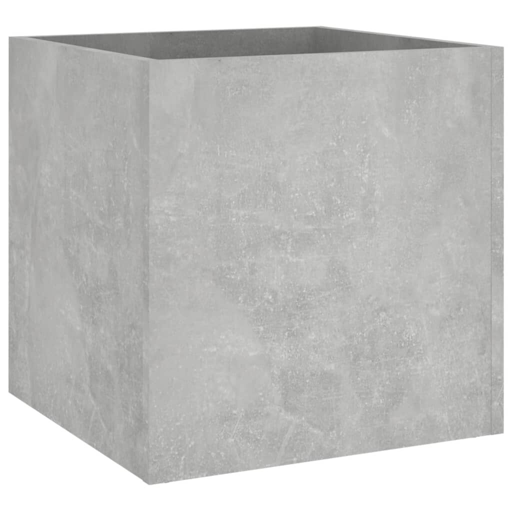 vidaXL Ζαρντινιέρα Γκρι Σκυροδέματος 40x40x40 εκ. Επεξεργασμένο Ξύλο