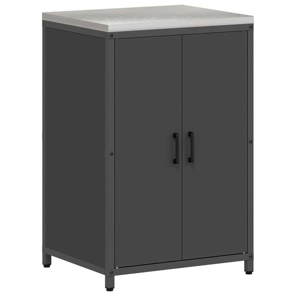 vidaXL Σετ Αποθήκευσης Κουζίνας με ράφι 3 pcs Μαύρο 240 x 50 x 92 εκ