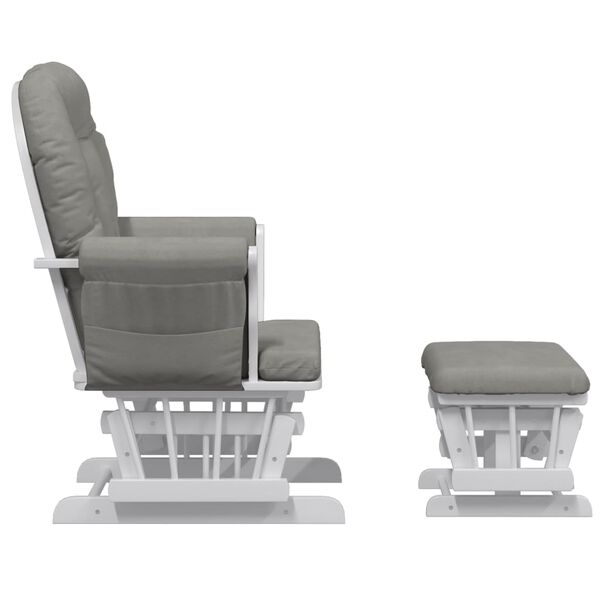 vidaXL Πολυθρόνα Relax Ανοιχτό Γκρι Υφασμάτινη με Σκαμπό
