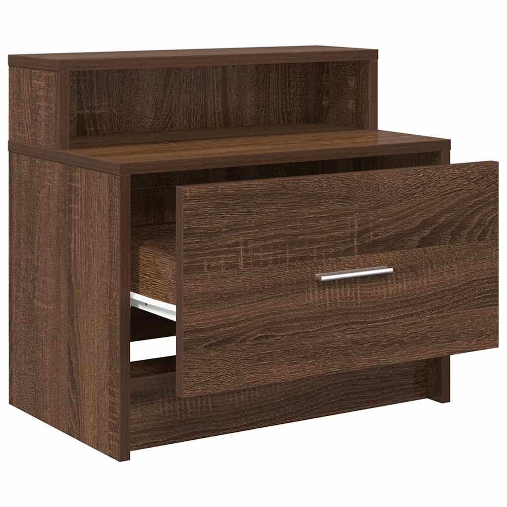 vidaXL Κομοδίνο με συρτάρι Καφέ Δρυς 51x31x47 εκ.