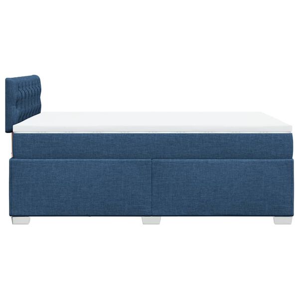 vidaXL Κρεβάτι Boxspring με Στρώμα Μπλε 120x200 εκ. Υφασμάτινο