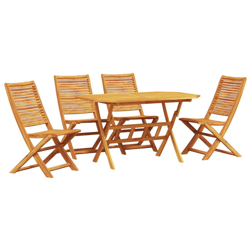 vidaXL Σέτ φαγητού για κήπο 5 pcs Καφέ Μασίφ ξύλο ακακίας