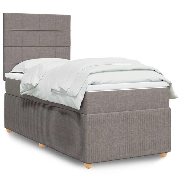 vidaXL &Kappa;&rho;&epsilon;&beta;ά&tau;&iota; Boxspring &mu;&epsilon; &Sigma;&tau;&rho;ώ&mu;&alpha; Taupe 80x200 &epsilon;&kappa;. &Upsilon;&phi;&alpha;&sigma;&mu;ά&tau;&iota;&nu;&omicron;